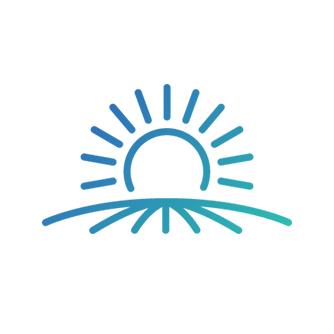 Icon of a sunrise over a horizon 
